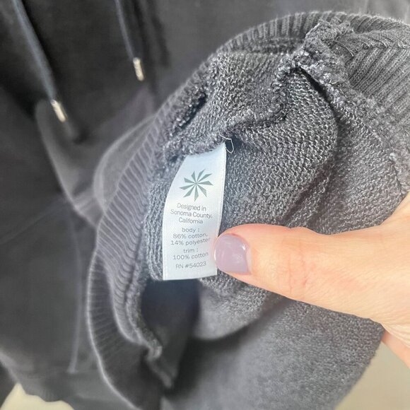 Athleta Womens Black Hoodie Sweatshirt with Front Kangaroo Pocket- Sz. M - Picture 3 of 5